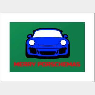 Merry Christmas Porsche Porschemas 911 GT3 Posters and Art